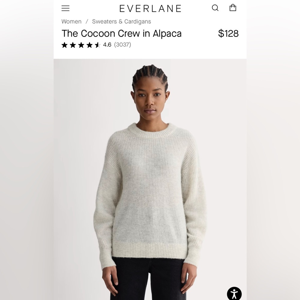Everlane the Cocoon Crew in Alpaca